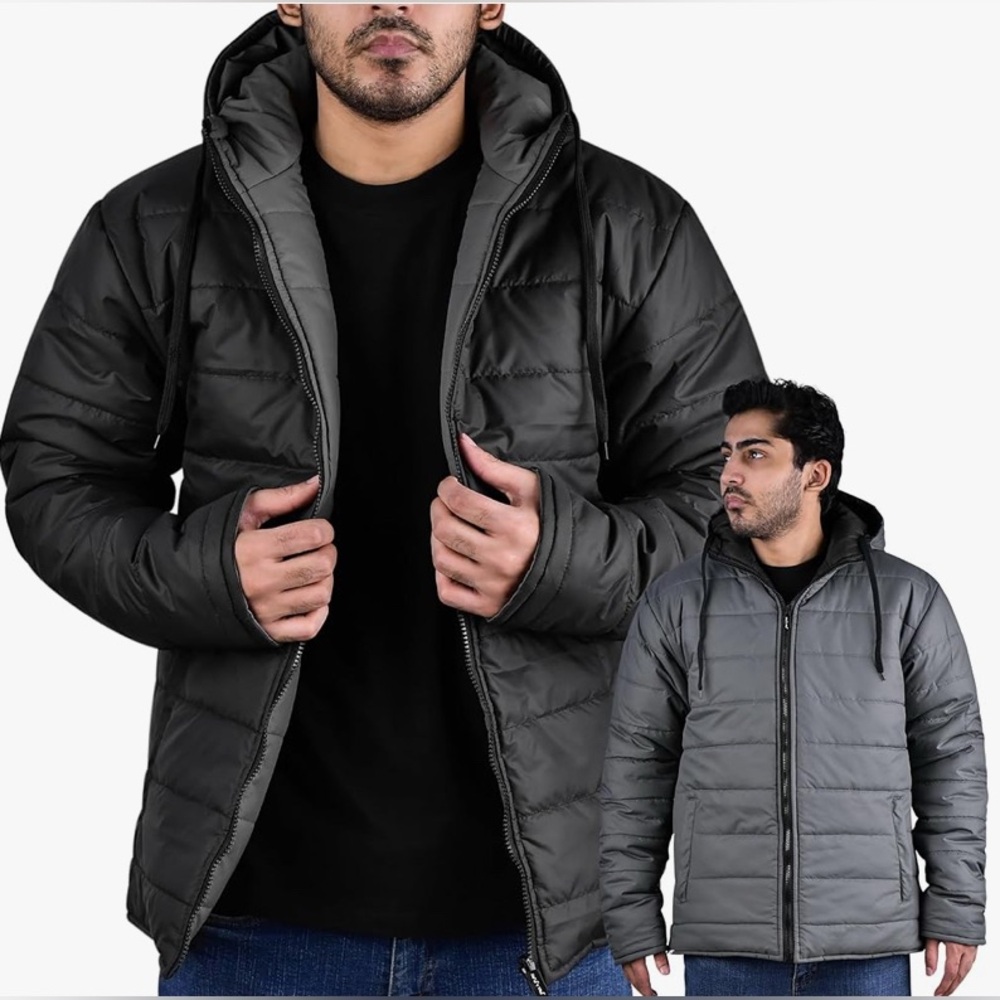 Fury Reversible Puffer Jacket - Black / Grey